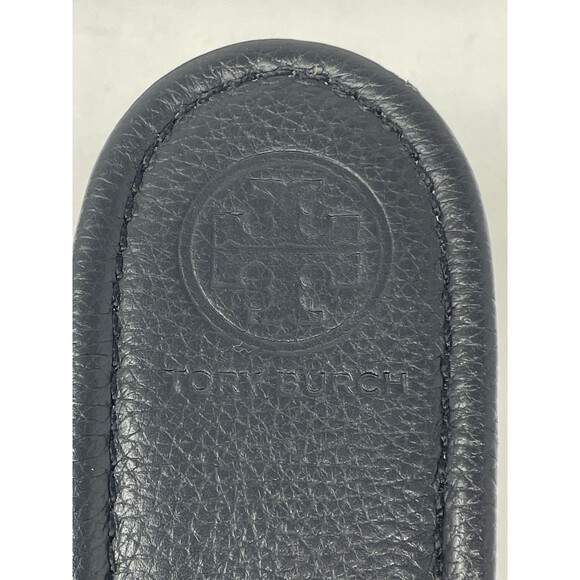 Tory Burch Patti 3 Black Pebbled Leather Wedge Sandals Size 10.5M - Picture 8 of 8